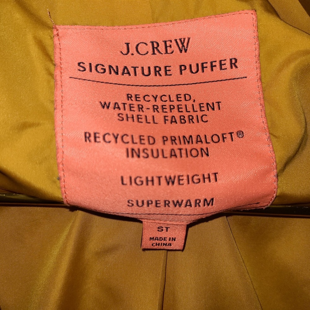 J CREW Green Quilted Cocoon Signature Puffer Jacket Women Small Tall Water Repel - Picture 9 of 11